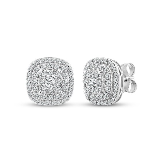 KAY Lab-Grown Diamonds Cushion-Shaped Stud Earrings 1 ct tw 10K White Gold