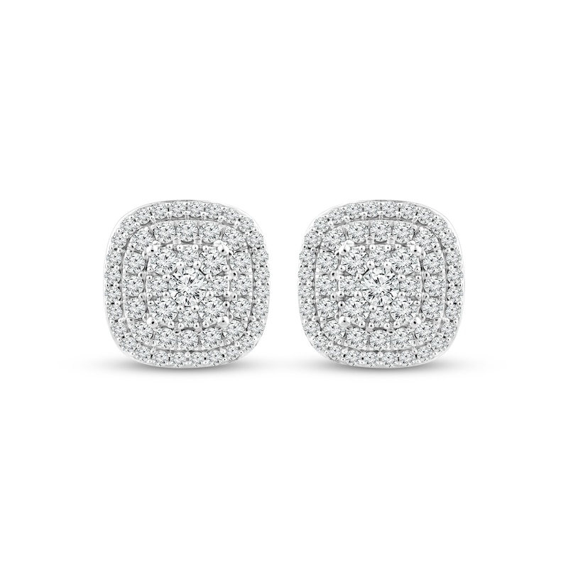 Lab-Created Diamonds by KAY Cushion-Shaped Stud Earrings 1 ct tw 10K ...