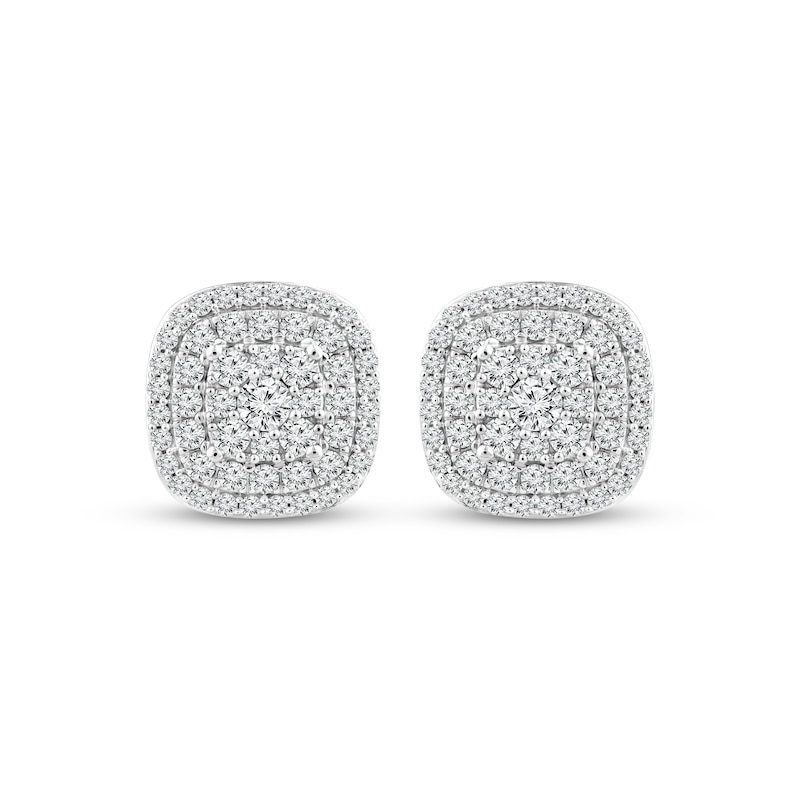 Lab-Created Diamonds by KAY Cushion-Shaped Stud Earrings 1 ct tw 10K White Gold