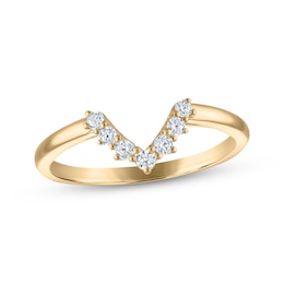 Now + Forever Diamond Chevron Wedding Band 1/6 ct tw 14K Yellow Gold