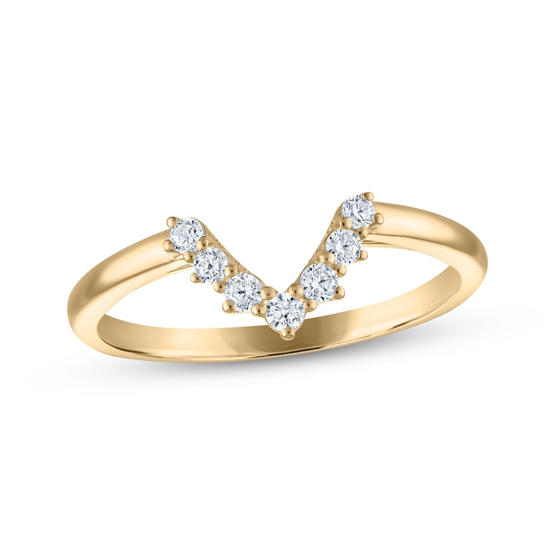Main Image 1 of Now + Forever Diamond Chevron Wedding Band 1/6 ct tw 14K Yellow Gold