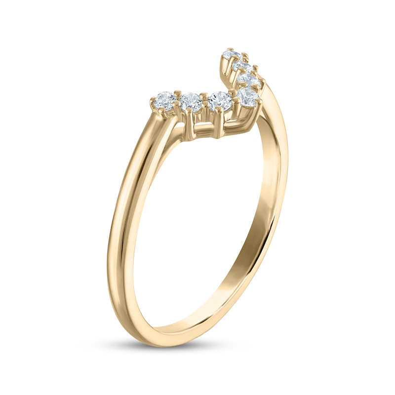 Main Image 2 of Now + Forever Diamond Chevron Wedding Band 1/6 ct tw 14K Yellow Gold