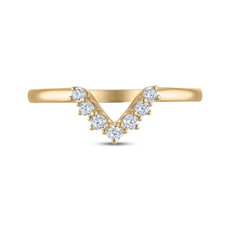 Main Image 3 of Now + Forever Diamond Chevron Wedding Band 1/6 ct tw 14K Yellow Gold