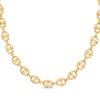 Thumbnail Image 0 of Italian Brilliance Solid Diamond-Cut Puffed Mariner Link Necklace 14K Yellow Gold 18.25"
