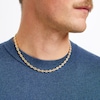 Thumbnail Image 4 of Italian Brilliance Solid Diamond-Cut Puffed Mariner Link Necklace 14K Yellow Gold 18.25"