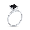 Thumbnail Image 2 of Now + Forever Princess-cut Black Diamond Solitaire Engagement Ring 1 ct tw 14K White Gold