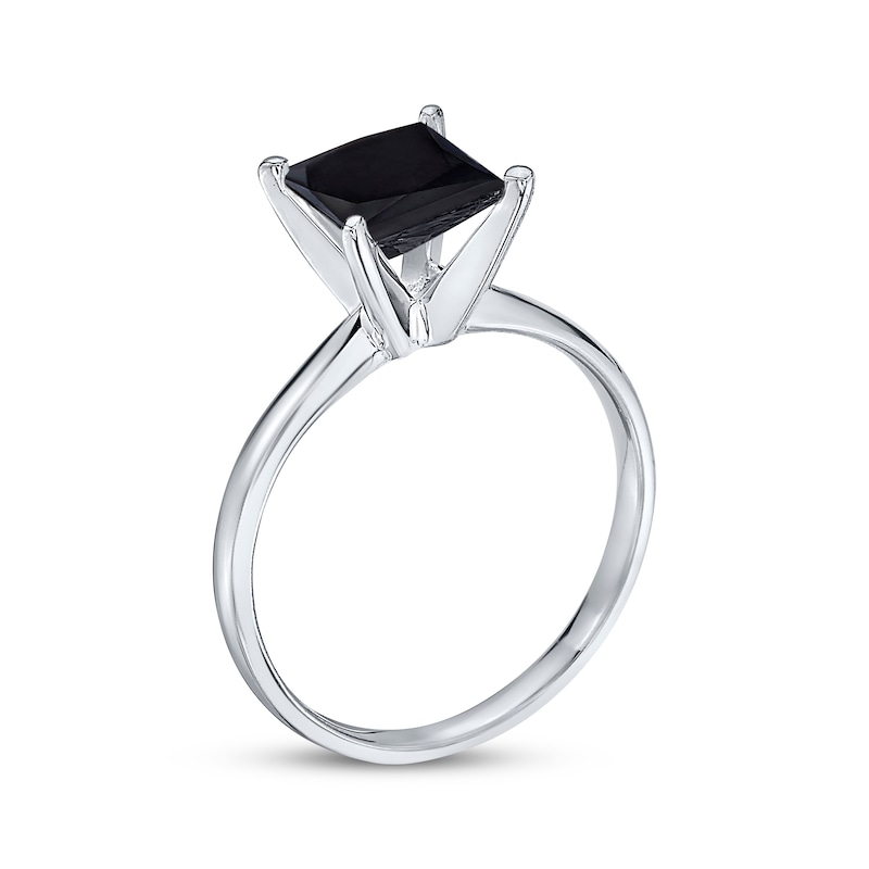 Main Image 2 of Now + Forever Princess-cut Black Diamond Solitaire Engagement Ring 1 ct tw 14K White Gold