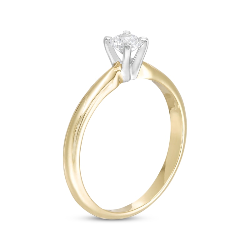 Round-Cut Diamond Solitaire Engagement Ring 1/3 ct tw 14K Yellow Gold (I/I2)