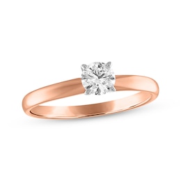 Now + Forever Round-Cut Diamond Solitaire Engagement Ring 1/3 ct tw 14K Rose Gold (I/I2)