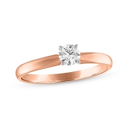 Now + Forever Round-Cut Diamond Solitaire Engagement Ring 1/4 ct tw 14K Rose Gold (I/I2)