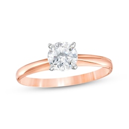 Now + Forever Round-Cut Diamond Solitaire Engagement Ring 3/4 ct tw 14K Rose Gold (I/I2)
