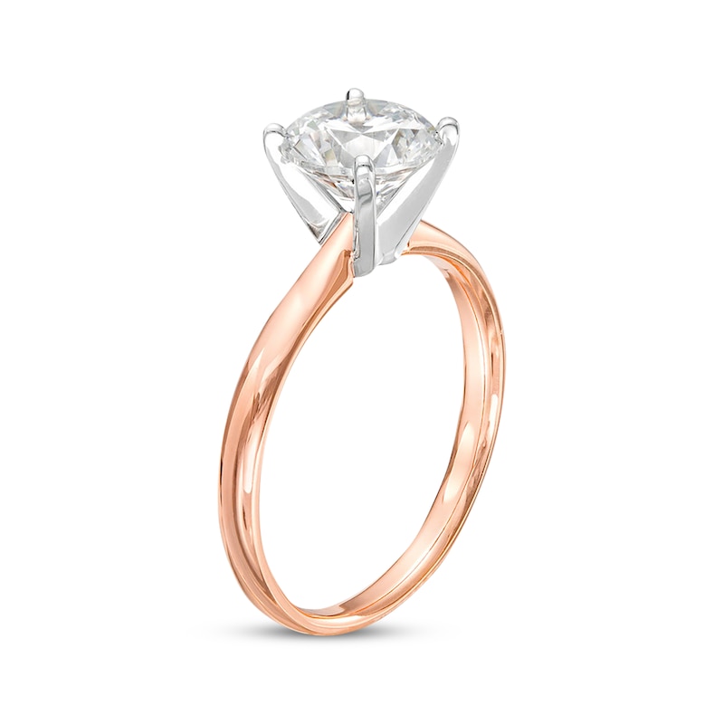 Main Image 2 of Now + Forever Certified Round-Cut Diamond Solitaire Engagement Ring 1-1/2 ct tw 14K Rose Gold (I/I2)