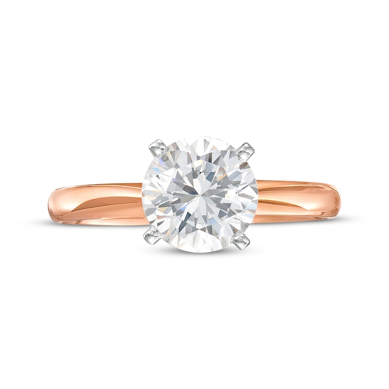 Main Image 3 of Now + Forever Certified Round-Cut Diamond Solitaire Engagement Ring 1-1/2 ct tw 14K Rose Gold (I/I2)