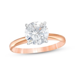 Now + Forever Certified Round-Cut Diamond Solitaire Engagement Ring 2 ct tw 14K Rose Gold (I/I2)