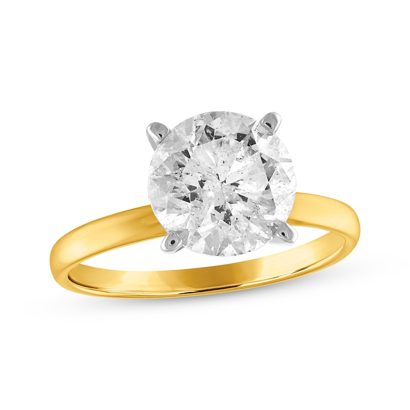 Main Image 1 of Now + Forever Certified Round-Cut Diamond Solitaire Engagement Ring 3 ct tw 14K Yellow Gold (I/I2)