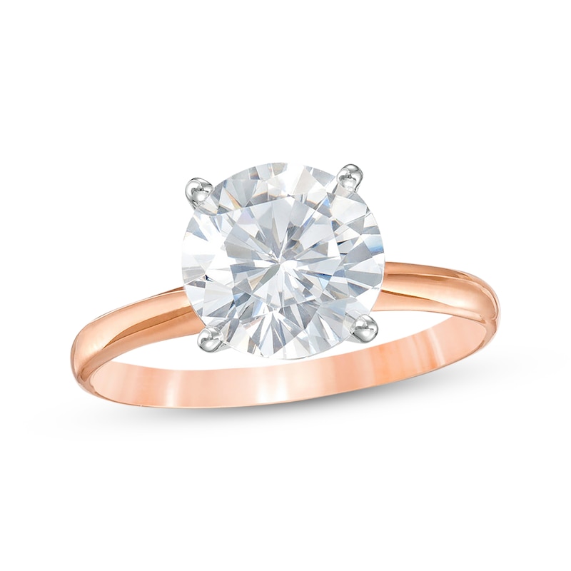 Main Image 1 of Now + Forever Certified Round-Cut Diamond Solitaire Engagement Ring 3 ct tw 14K Rose Gold (I/I2)