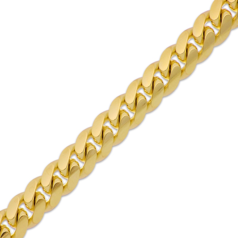 Main Image 2 of Miami Cuban Curb Chain Bracelet 9.24mm Solid 10K Yellow Gold 9&quot;