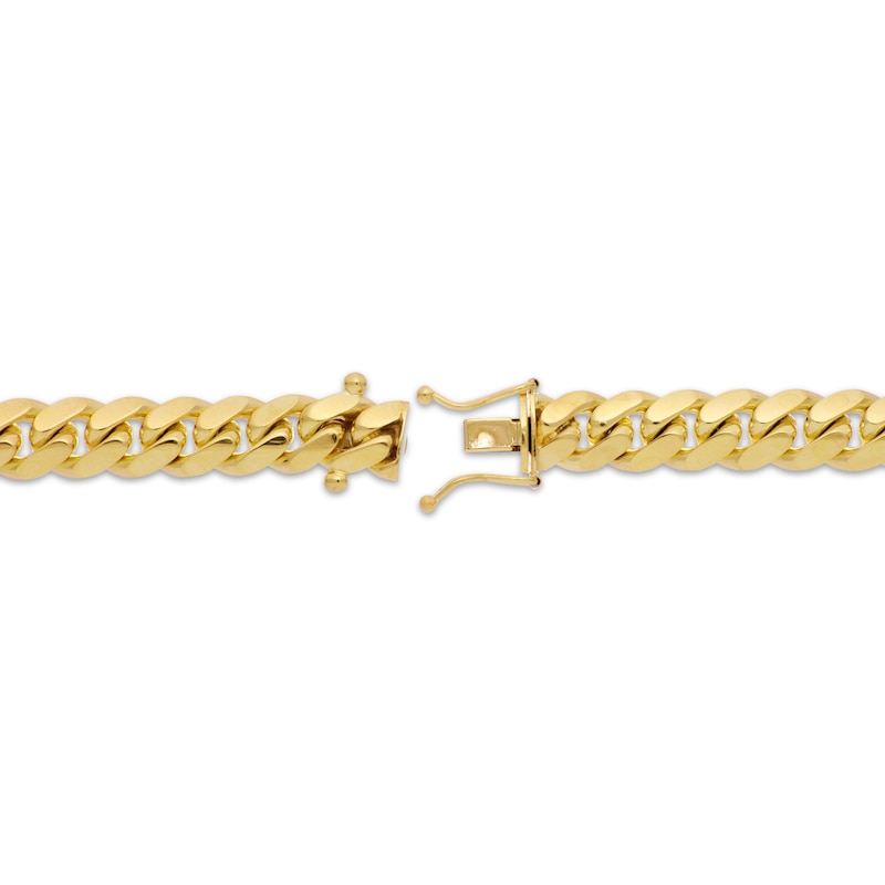 Main Image 3 of Miami Cuban Curb Chain Bracelet 9.24mm Solid 10K Yellow Gold 9&quot;