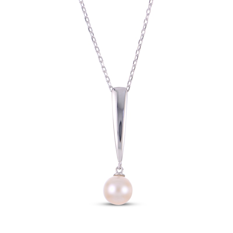 Main Image 1 of Cultured Pearl Drop Necklace Sterling Silver 18&quot;