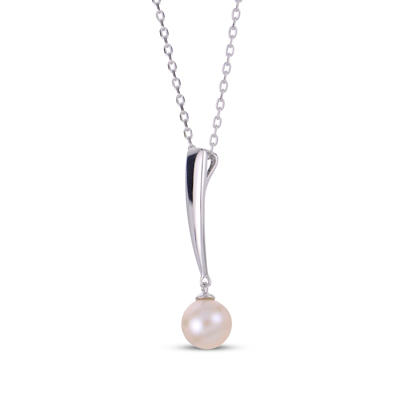 Main Image 2 of Cultured Pearl Drop Necklace Sterling Silver 18&quot;
