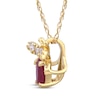 Thumbnail Image 2 of Oval-Cut Natural Ruby & Diamond Bug Necklace 1/15 ct tw 10K Yellow Gold 18&quot;