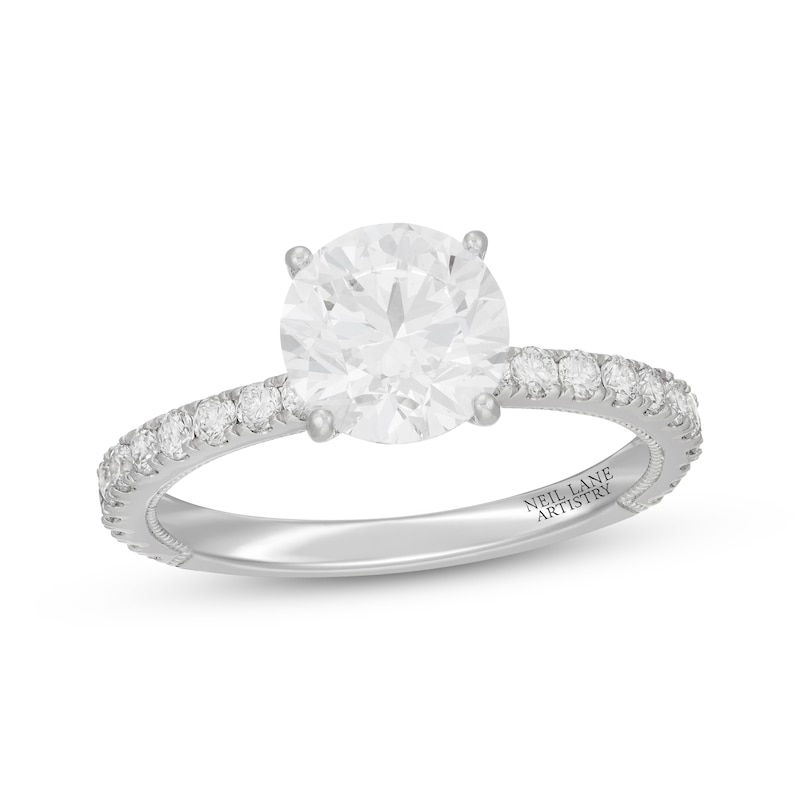 Main Image 1 of Neil Lane Artistry Round-Cut Lab-Grown Diamond Engagement Ring 2-1/2 ct tw 14K White Gold
