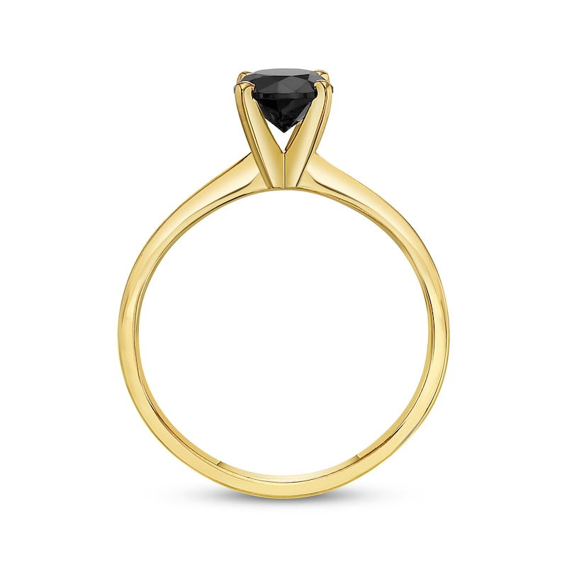 Main Image 3 of Now + Forever Round-Cut Black Diamond Solitaire Ring 1 ct tw 14K Yellow Gold (I3)