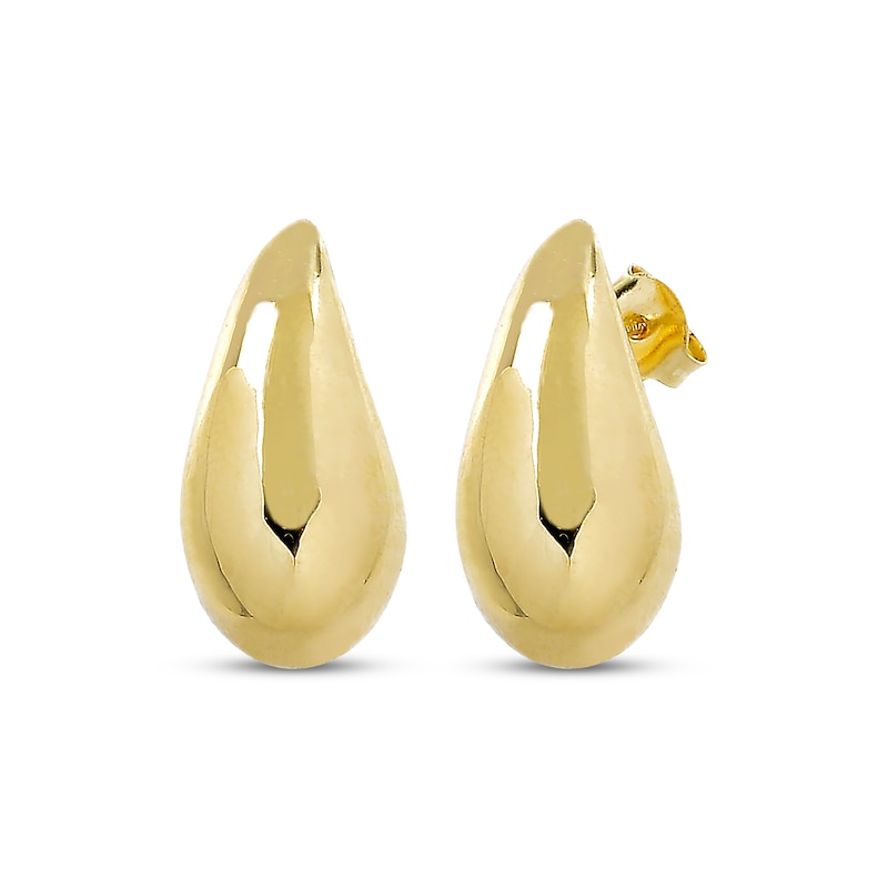 Hollow Teardrop Earrings 14K Yellow Gold