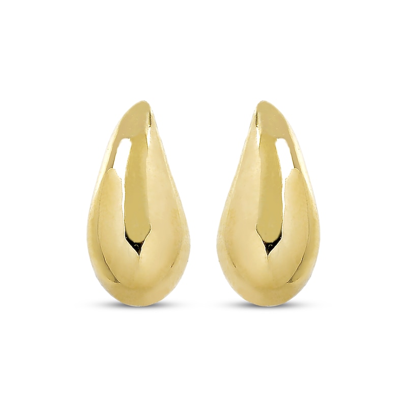 Hollow Teardrop Earrings 14K Yellow Gold