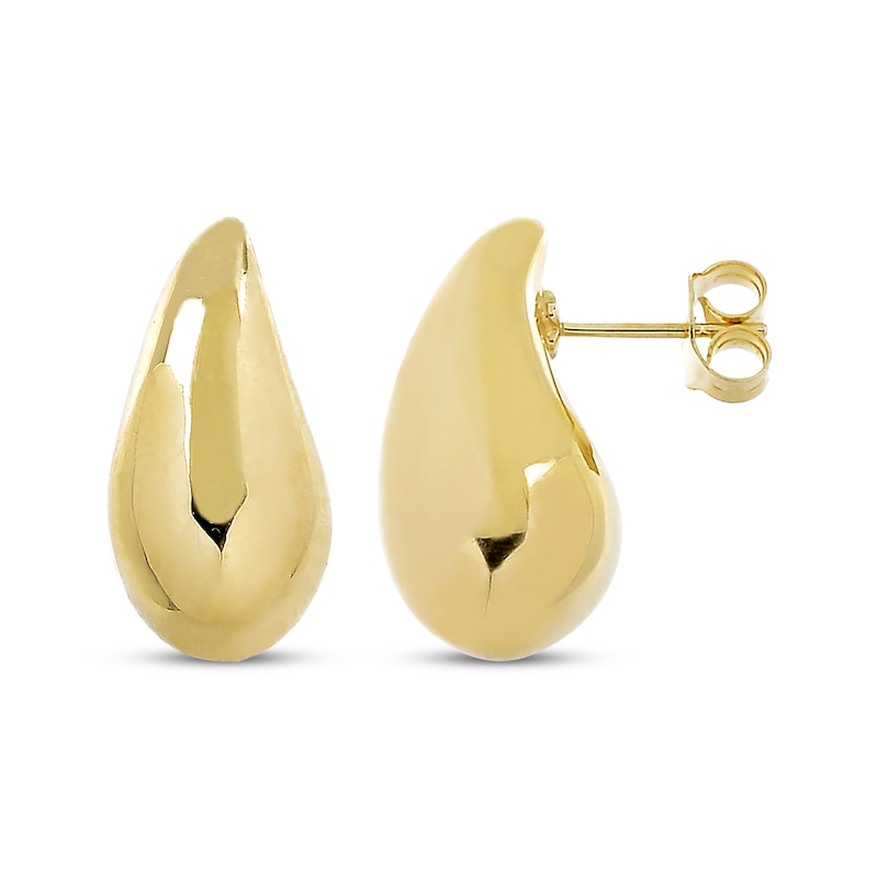 Hollow Teardrop Earrings 14K Yellow Gold