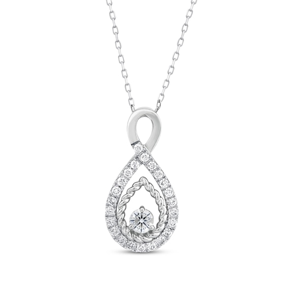 Threads of Love Diamond Infinity Necklace 1 ct tw 10K White Gold 18"