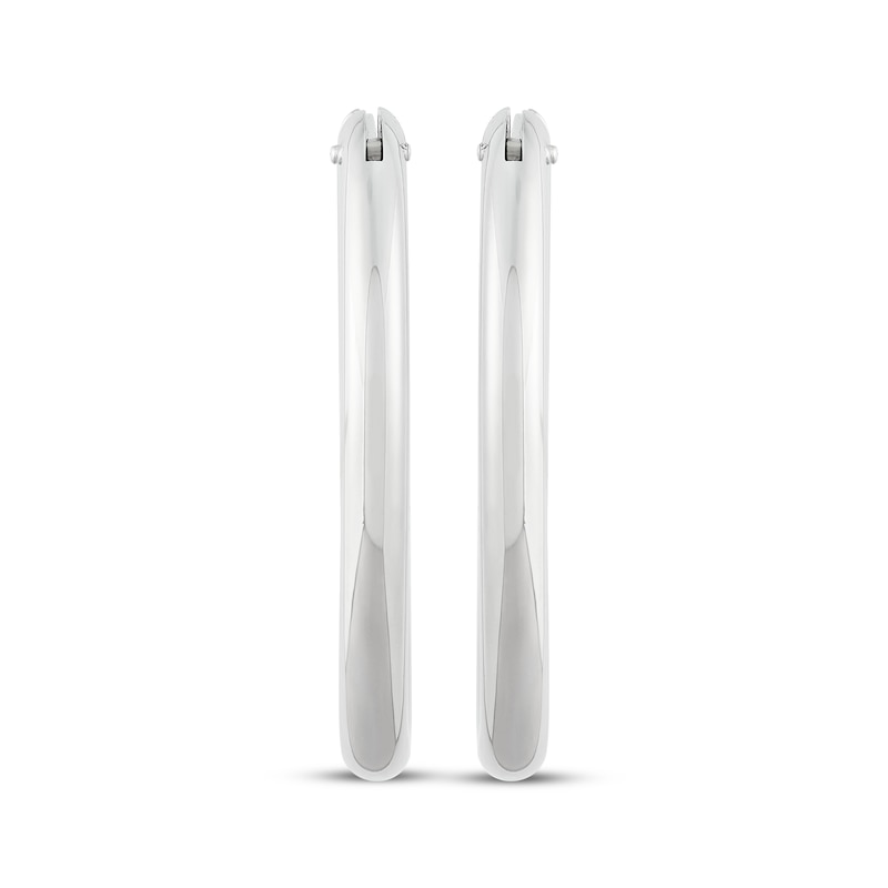 Main Image 2 of Oval Tube Hoop Earrings Sterling Silver 30mm
