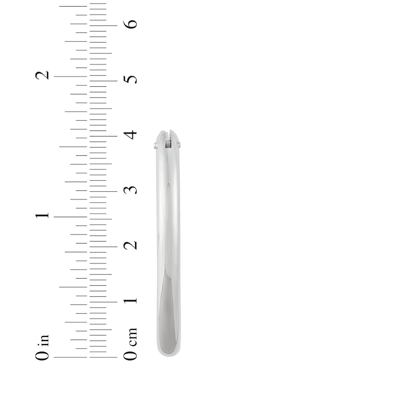 Main Image 3 of Oval Tube Hoop Earrings Sterling Silver 30mm