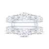 Thumbnail Image 3 of Now + Forever Lab-Grown Diamonds Emerald & Round-Cut Enhancer Ring 3-1/2 ct tw 14K White Gold