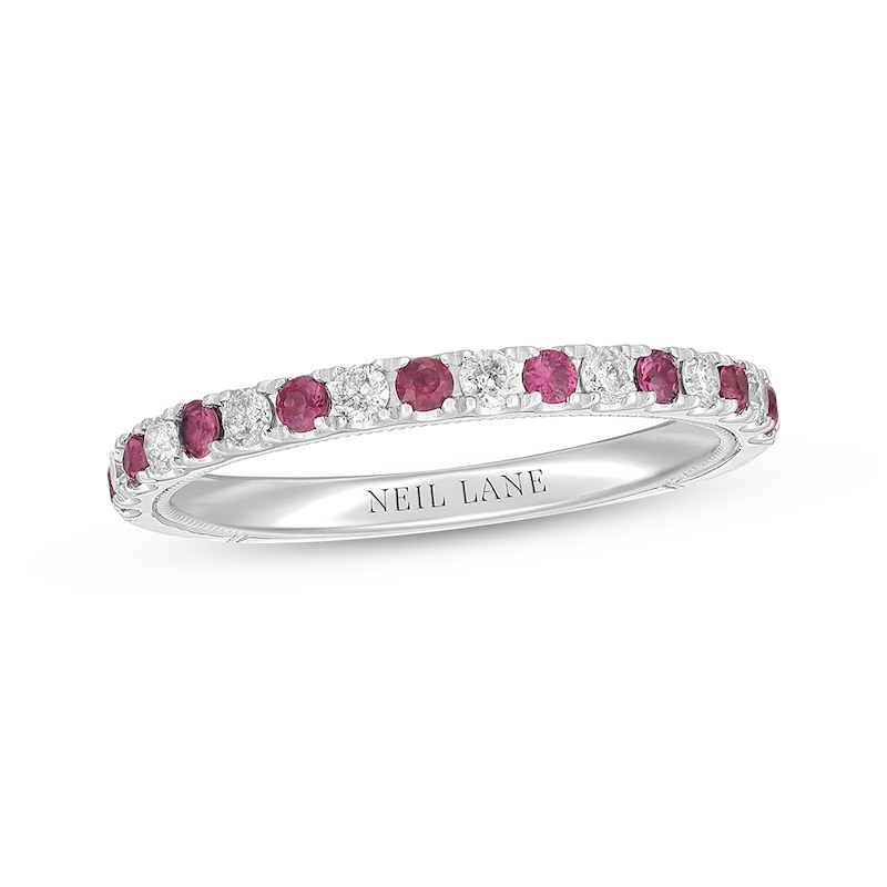 Main Image 1 of Neil Lane Ruby Anniversary Band 1/5 ct tw Round-cut Diamonds 14K White Gold