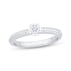 Thumbnail Image 1 of Now + Forever Round-Cut Diamond Solitaire Rope Shank Engagement Ring 1/4 ct tw 14K White Gold (I/I2)