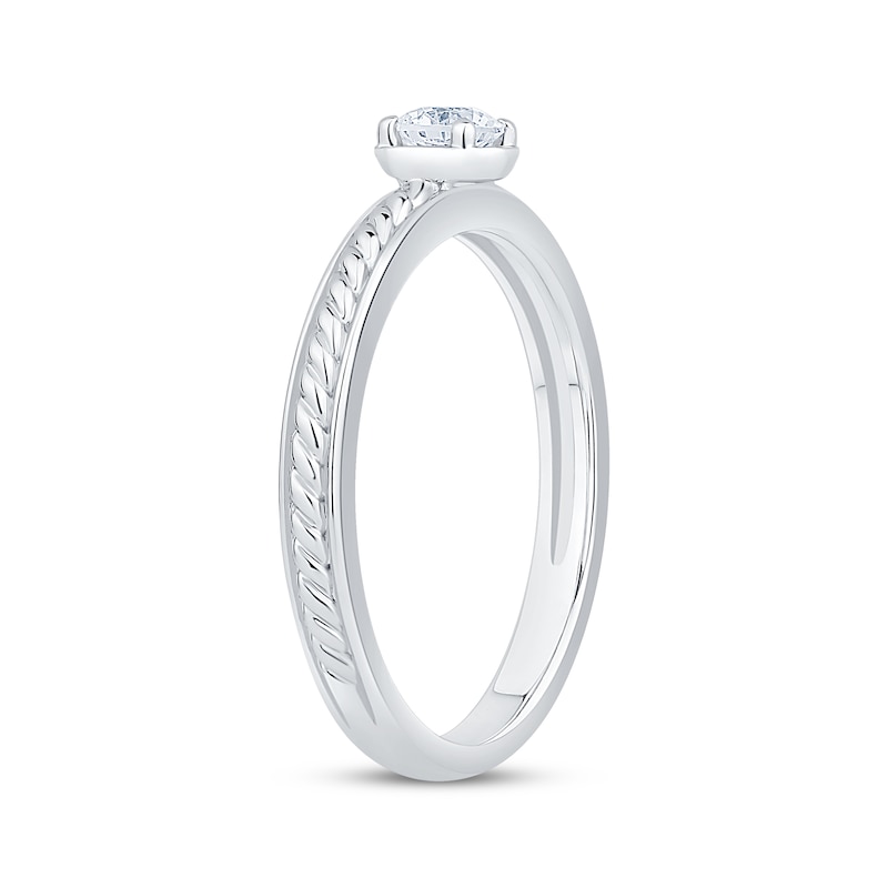 Main Image 2 of Now + Forever Round-Cut Diamond Solitaire Rope Shank Engagement Ring 1/4 ct tw 14K White Gold (I/I2)