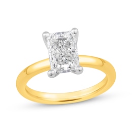 Now + Forever Lab-Grown Diamonds Radiant-Cut Solitaire Engagement Ring 2 ct tw 14K Yellow Gold (F/S12)