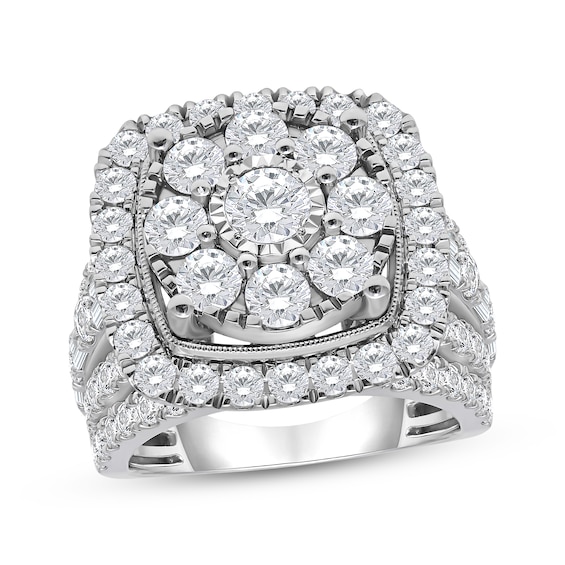 Now + Forever Multi-Diamond Halo Engagement Ring 4 ct tw 10K White Gold