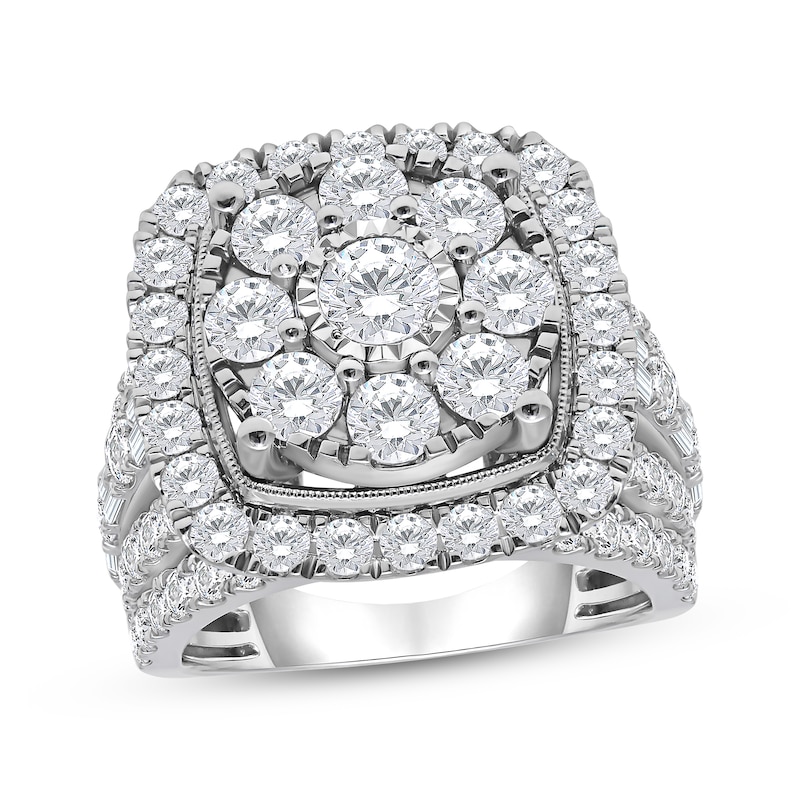 Main Image 1 of Now + Forever Multi-Diamond Halo Engagement Ring 4 ct tw 10K White Gold