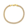 Thumbnail Image 1 of Diamond-Cut Square Curb Chain Bracelet 5.6mm Hollow 10K Yellow Gold 8.5&quot;