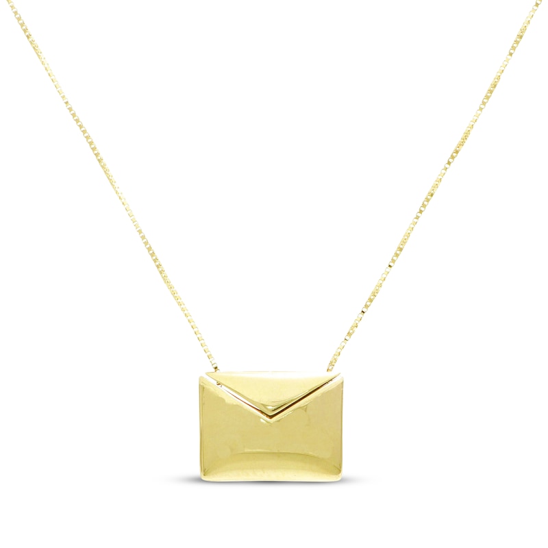 Main Image 1 of Hidden Message &quot;I Love You&quot; Envelope Necklace 10K Yellow Gold 18&quot;