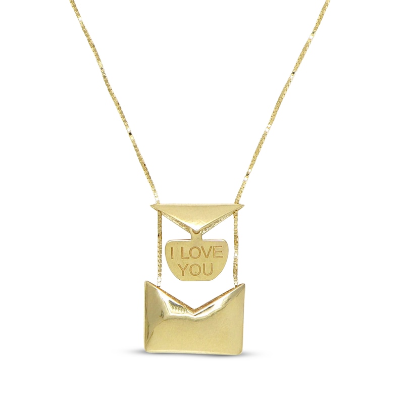 Main Image 2 of Hidden Message &quot;I Love You&quot; Envelope Necklace 10K Yellow Gold 18&quot;