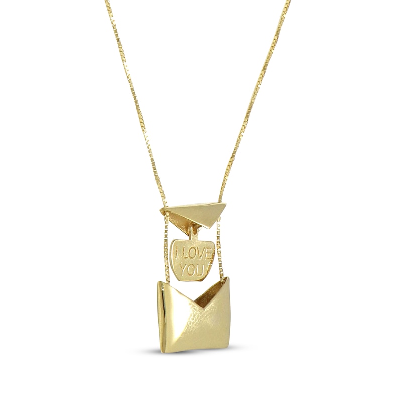 Main Image 3 of Hidden Message &quot;I Love You&quot; Envelope Necklace 10K Yellow Gold 18&quot;