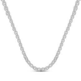 Men's Diamond Box Chain Necklace 4 ct tw 10K White Gold 20"