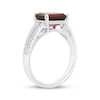Thumbnail Image 2 of Emerald-Cut Garnet & White Lab-Created Sapphire Ring Sterling Silver