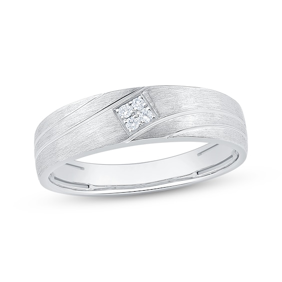 Now + Forever Men's Diamond Wedding Band 1/20 ct tw 10K White Gold 5.8mm