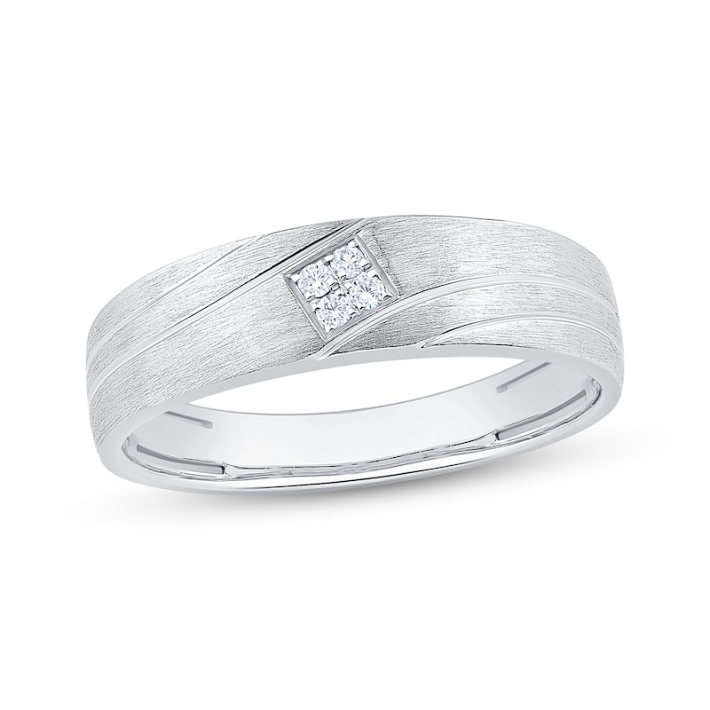 Main Image 1 of Now + Forever Men's Diamond Wedding Band 1/20 ct tw 10K White Gold 5.8mm