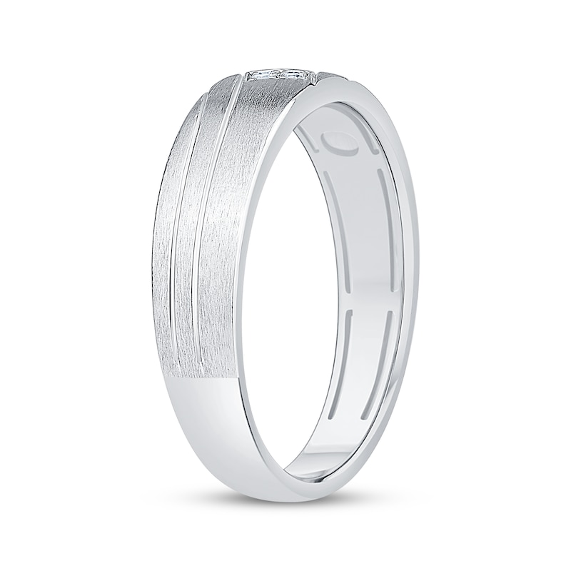 Main Image 2 of Now + Forever Men's Diamond Wedding Band 1/20 ct tw 10K White Gold 5.8mm