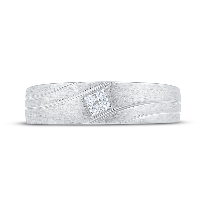 Main Image 3 of Now + Forever Men's Diamond Wedding Band 1/20 ct tw 10K White Gold 5.8mm